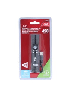 آيس إيس مصباح يدوي ليد ألومنيوم عالي الجودة قابل لإعادة الشحن 420 لومن أسود 27.3 x 5 x 12.4 سم 3999602  - Image 1