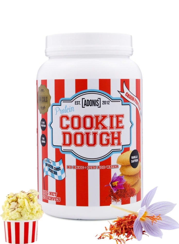 آدونیس عجينة كوكيز البروتين بنكهة الفانيليا والزعفران 1كجم