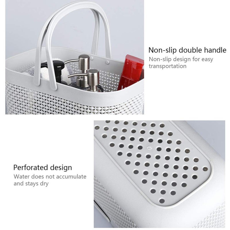 UUJOLY Plastic Organizer Storage Baskets with Handles, Shower Caddy Bins Organizer for Bathroom and kitchenï¼ˆGrey - Image 2