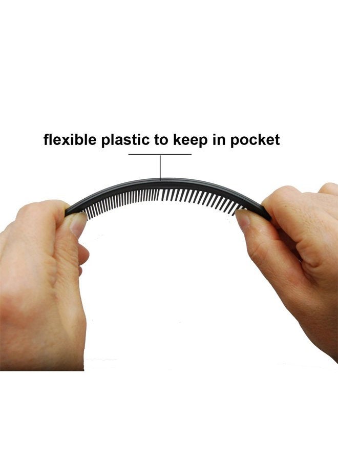 Favorict (12 Pack) Flexible Thin 5" Pocket Hair Comb Beard & Mustache Combs for Men's Hair Beard Mustache and Sideburns (Black) - Image 2
