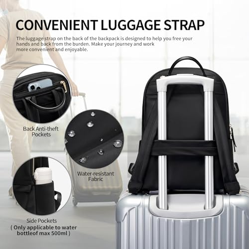 GOLF SUPAGS Laptop Backpack for Women Slim Computer Bag Work Travel College Backpack Purse Fits 14 Inch Notebook (Black) - Image 4