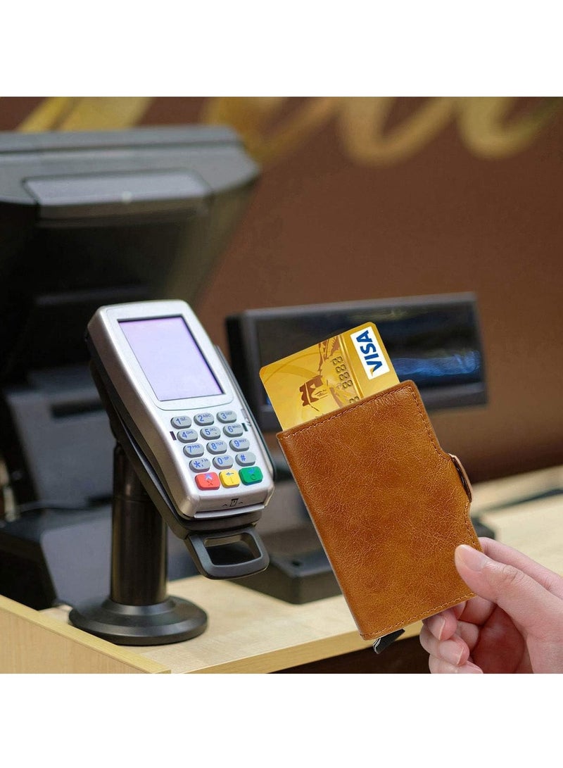 KASTWAVE Card Holder, Men Credit Card Holder, Slim Card Case Front Pocket Anti-theft-RFID Auto Pop up Travel Thin Wallets for Men - Image 5