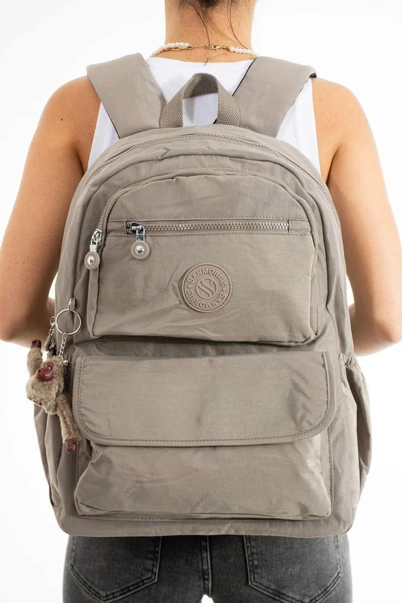 Sanmorris Unisex Waterproof Fabric Large School Travel Backpack with Laptop Compartment
