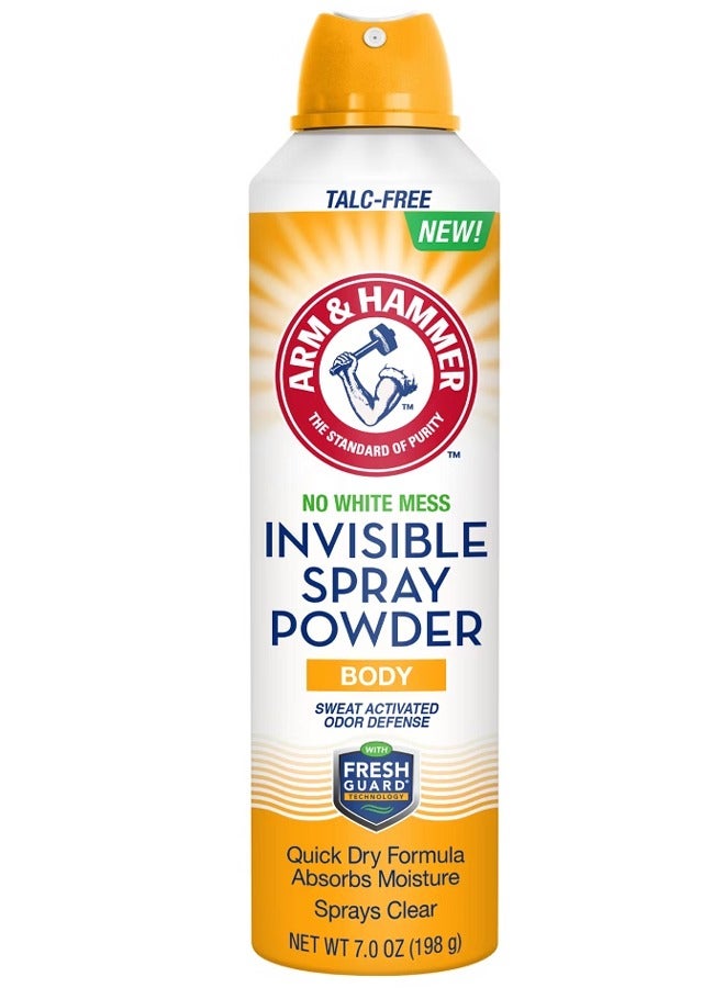 Arm & Hammer Invisible Body Powder Spray, Quick Dry Formula Absorbs Moisture, Talc-Free 198g - Image 3