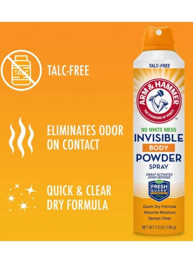 Arm & Hammer Invisible Body Powder Spray, Quick Dry Formula Absorbs Moisture, Talc-Free 198g - Image 4