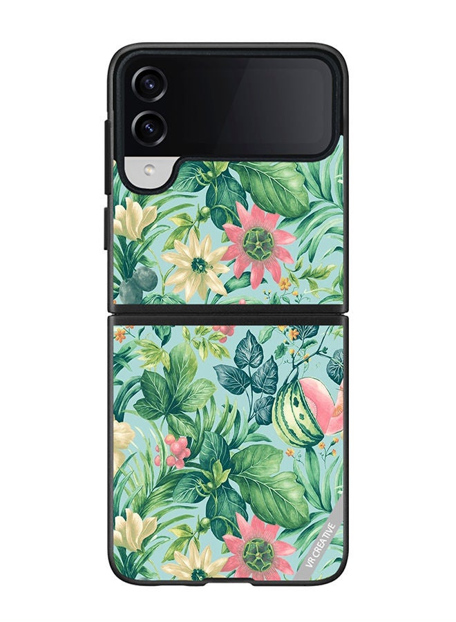 VR CREATIVE Protective Case Cover For Samsung Galaxy Z Flip4 Sunfloweia Design Multicolour - Image 1