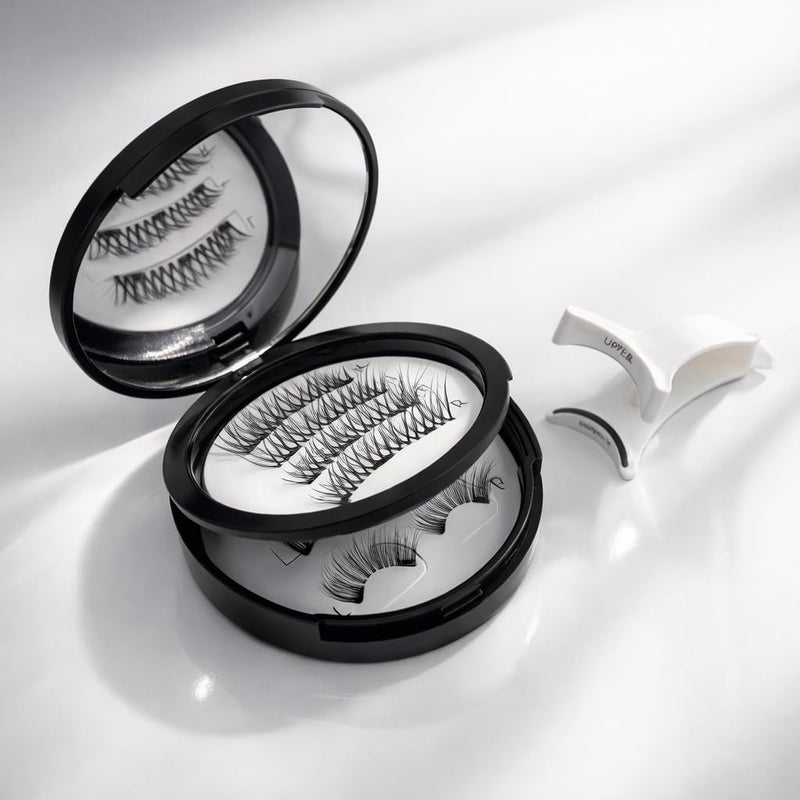 Ramshah Magnetic Eyelashes Natural & Voluminous Reusable Lashes Strong Hold, Waterproof, windproof, Easy Application Premium Magnetic Lash Set for All Day Wear No Eyeliner or Mascara or Glue Needed - Image 1
