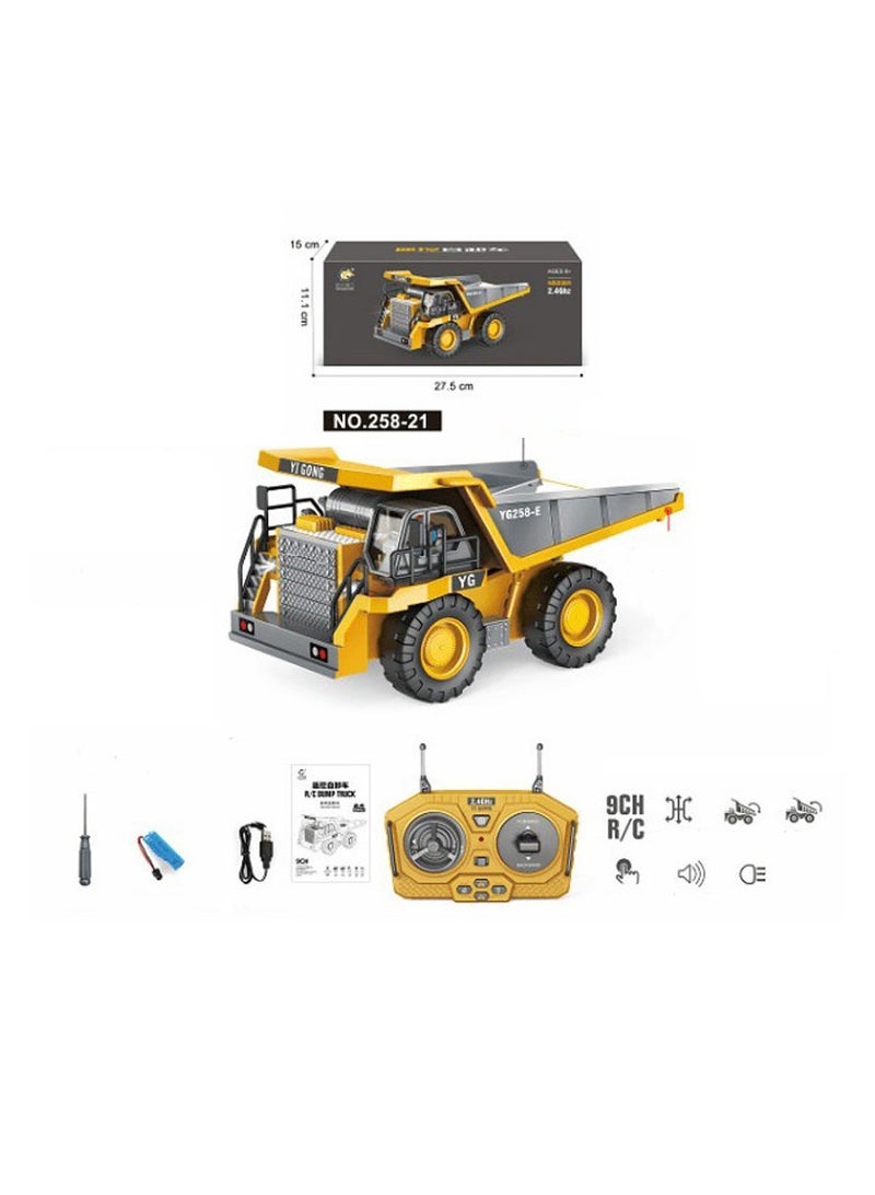 11CH Remote Control Excavator Construction Toy for Boys - RC Excavator Toy with Metal Shovel/Spray/Lights/Sounds, RC Digger Construction Vehicles Toys Excavator Toys Gift for Boys 8-12 Yr Old  - Image 5