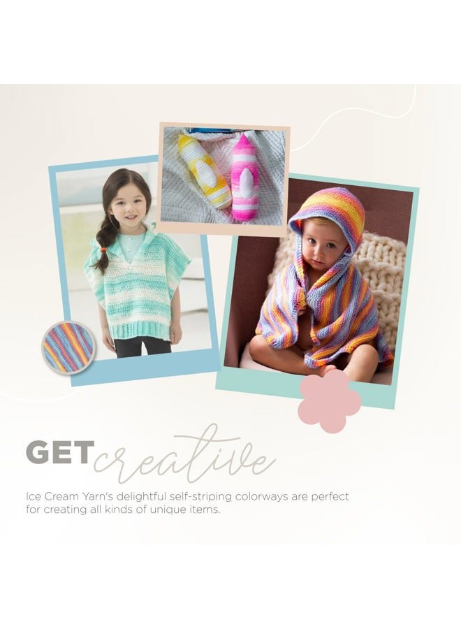 Lion Brand Yarn (1 خيط) خيوط آيس كريم للأطفال، حلوى القطن - Image 5