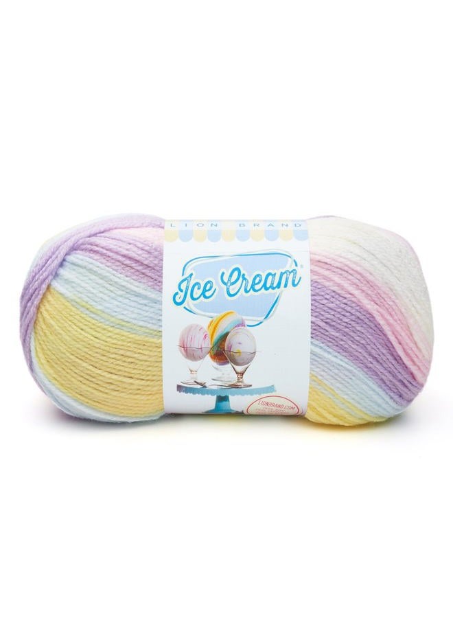 Lion Brand Yarn (1 خيط) خيوط آيس كريم للأطفال، حلوى القطن - Image 1