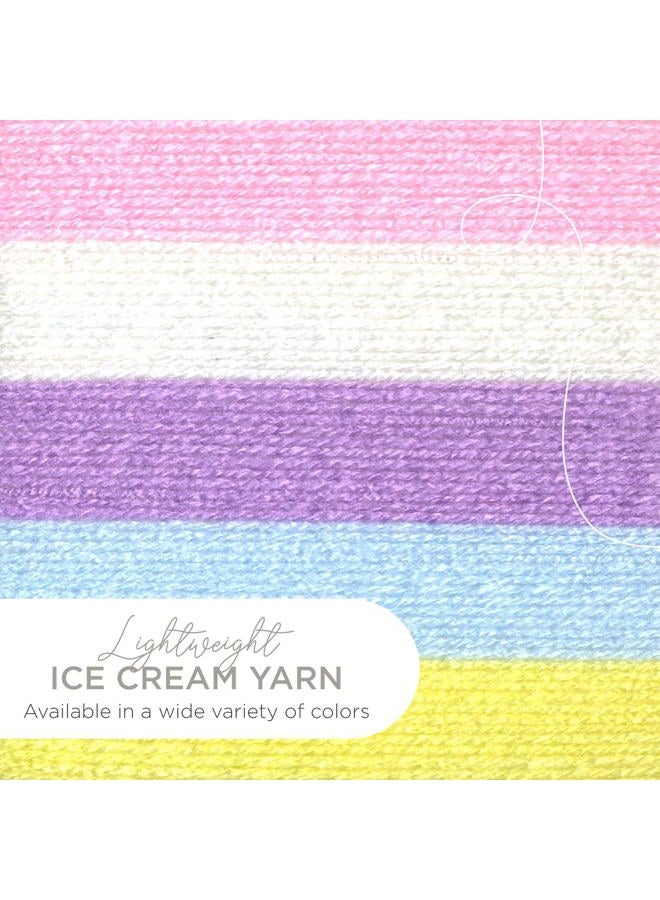 Lion Brand Yarn (1 خيط) خيوط آيس كريم للأطفال، حلوى القطن - Image 2
