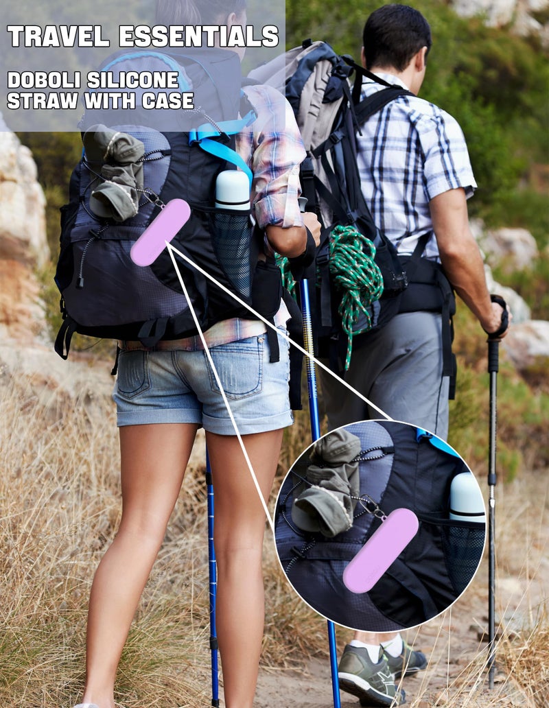 Doboli Reusable Straws with Case,12 inch Long Silicone Reusable Straws with Case, Portable Straw Foldable Drinking Travel Straw, Compatible with Stanley Owala 40 oz 30 oz Cup Tumbler 3 Set - Image 5