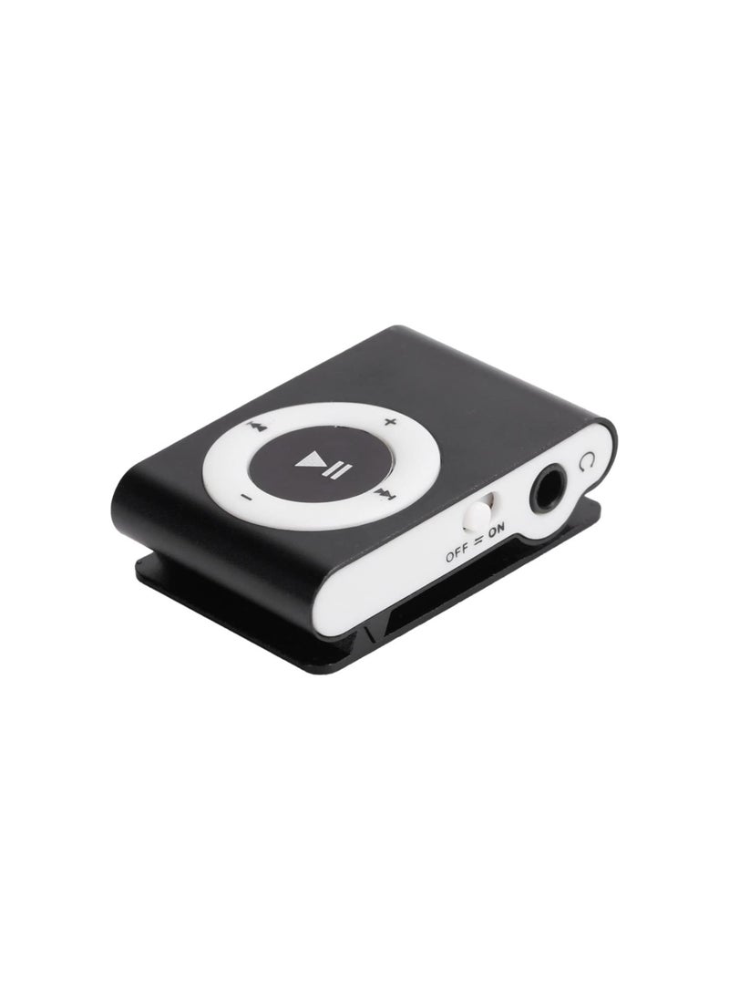 Generic - Mini MP3 Player, Portable Digital Music Media Player, Mini MP3 with Back Clip, Player with Earphone and USB Cable, up to 5H Playing Time, Support Memory Card (Black) - Image 1