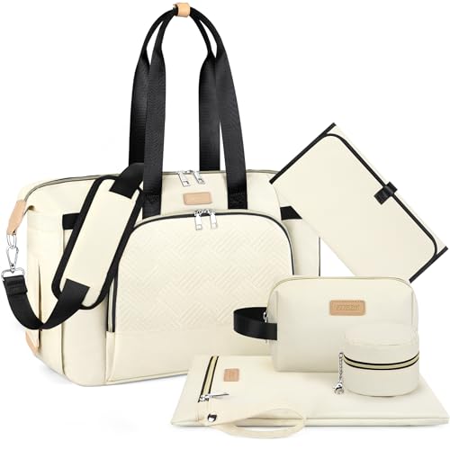 ITIEZY Diaper Bag Tote for Baby 7Pcs - Large Mommy Bag with Portable Changing Pad, Pacifier Case and Organizer Pouches, Multifunctional Hospital Bags for Labor and Delivery Travel Baby Bag for Boy Girl - Image 1