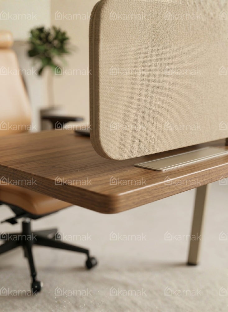 Karnak Oswina Single Person Workstation Desk with Privacy Screen & Storage Drawers Mechanical Code Locks for Office - Image 4