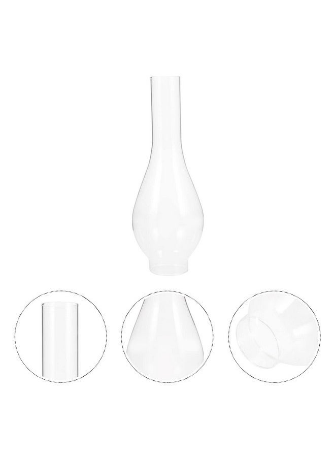 OSALADI Glass Lamp Shade 2Pcs Oil Lamp Globe Hurricane Lamp Replacement Glass Clear Crimped Top Chimney Kerosene Lamp Shade Glass Oil Lamp Chimney Hurricane Vintage Lamp Shade  - Image 3