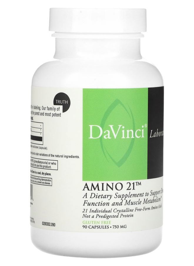 DaVinci Laboratories Amino 21 750 mg 90 Capsules  - Image 2