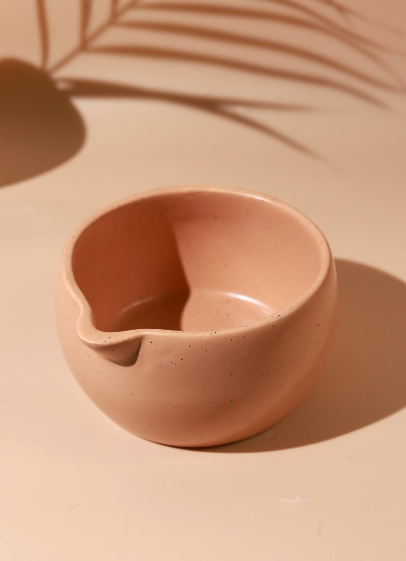 Craftribal Handmade Ceramic Solid Matcha Bowl with Whisk Holder – Pottery Chawan for Japanese Tea Ritual, Matcha Lovers & Gifting|Bowl - 5.5 inches|Holder-2.5 inches|Color-Brown - Image 3