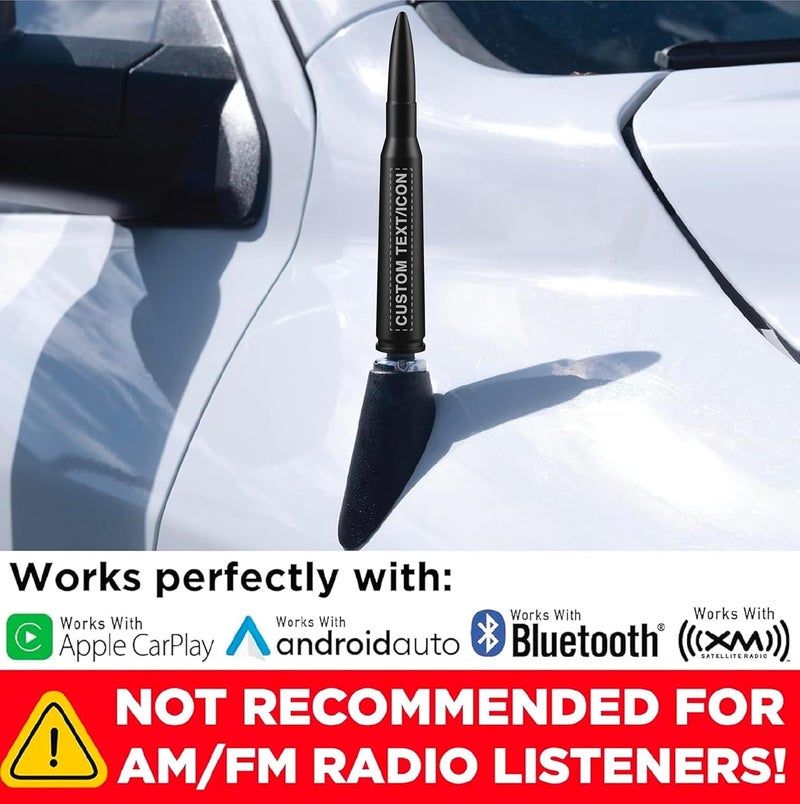 EcoAuto Badass Bullet Antenna® - Personalized Designs & Custom Engraving, Military-Grade Aluminum, Anti-Theft, Anti-Chip, for Dodge Ram & Ford F150 F250 F350 Super Duty, Ford Raptor, Bronco Long lasting universal build - Image 4