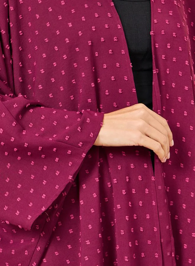 Styli Oversized Dobby Texture Asymmetrical Hem Kimono