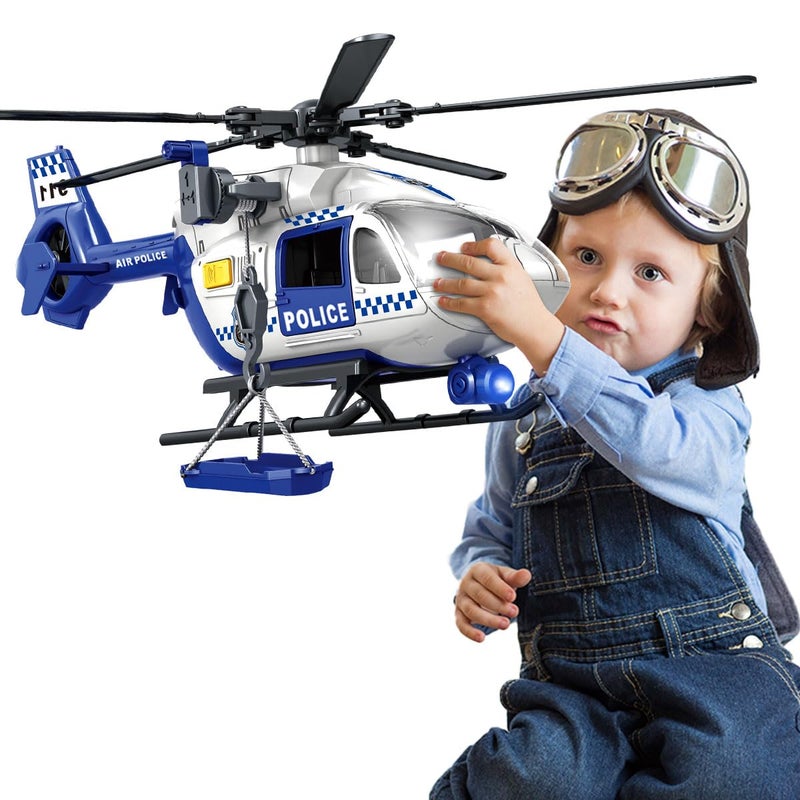CSDCSD Toddler Boy Toys for 3 4 5 6 Year Old Helicopter Toy with Crane and Helicopter Police ToysBirthday Gifts for Kids Child 2 3 4 5 6 Years Old - Image 2