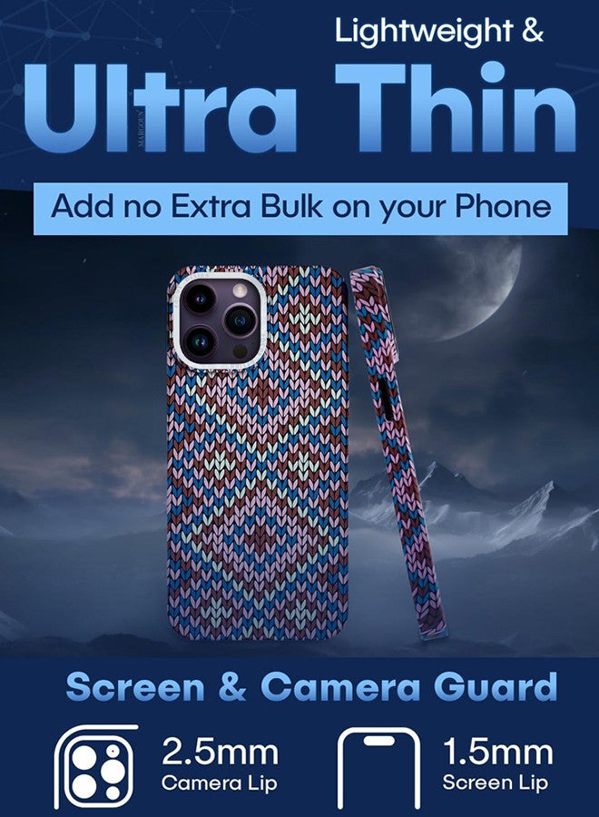 CATANES iPhone 14 Pro Max 3Packs Case Cover with a Caseless Feel, Glow in The Dark, Aramid Fiber Woven / X Aries - Purple - Image 4