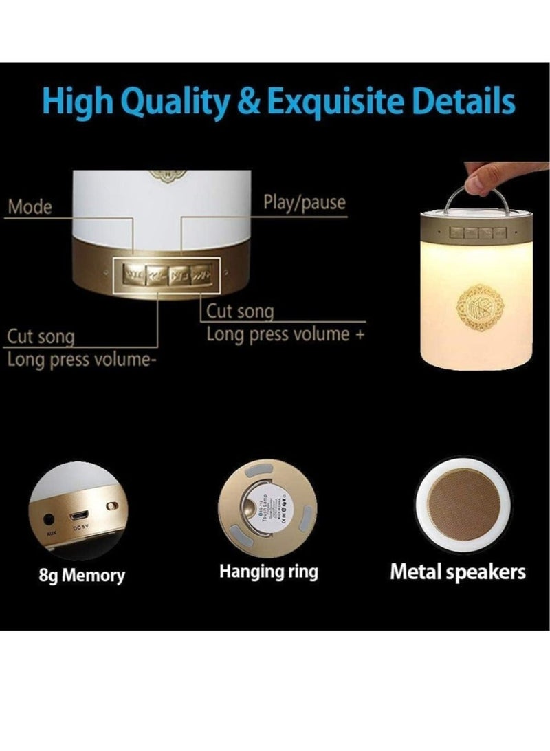 Raxoom Quran Speaker Touch Lamp 4 in 1 Bluetooth Speaker with 7 Colors LED Light, Quran Recitations and Song FM Broadcast - Image 4