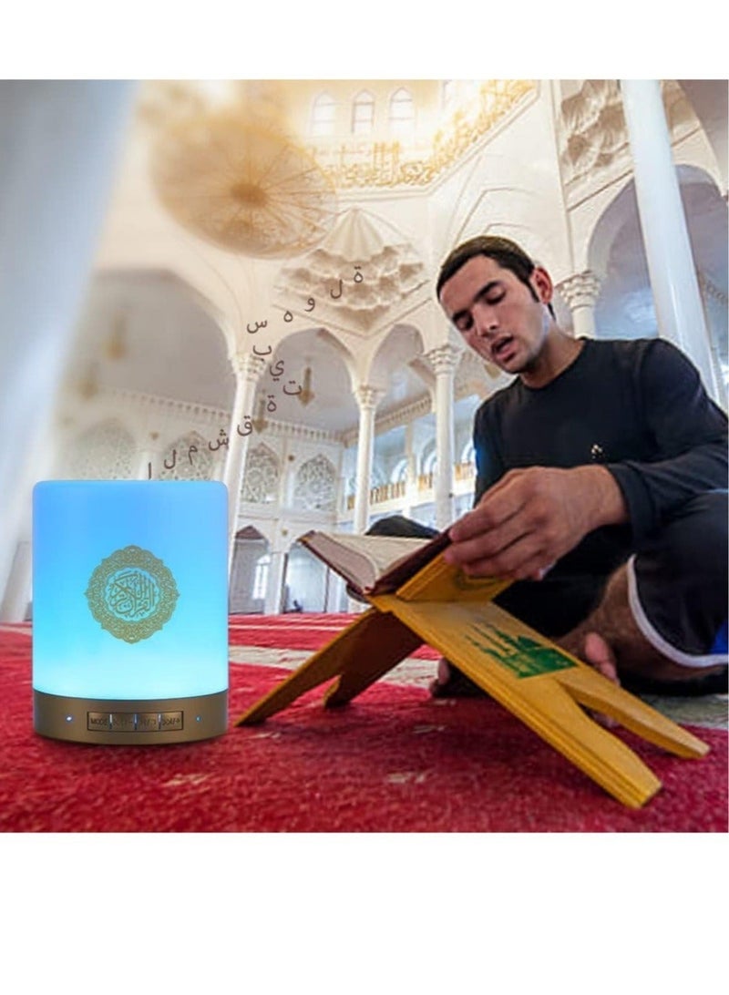Raxoom Quran Speaker Touch Lamp 4 in 1 Bluetooth Speaker with 7 Colors LED Light, Quran Recitations and Song FM Broadcast - Image 3