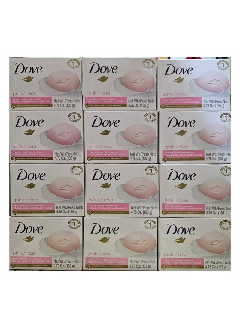 دوف صابون كريم الجمال المرطب، وردي وردي 135g Pack of 12