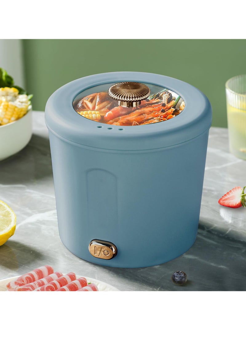 SYOSI Hot Pot Electric, 1L Mini Ramen Cooker, Rapid Noodles Cooker, Multifunctional Electric Pot for Cooking Pasta, Egg, Soup, Portable Pot with Over Heating Protection for Dorm, Office, Travel  - Image 1