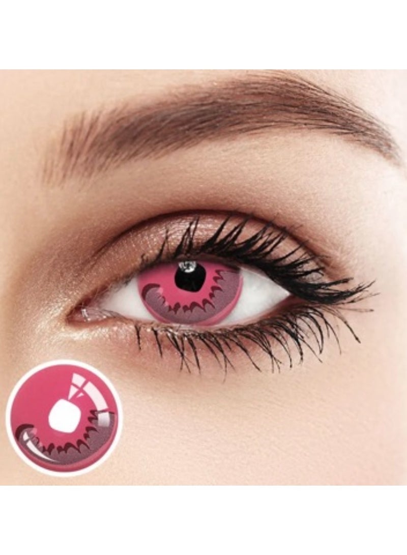 يونيبلينغ عدسات لاصقة ملونة سنوية تانجيرو  قاتل الشياطين للتنكر، عدسات ورديه - Image 2