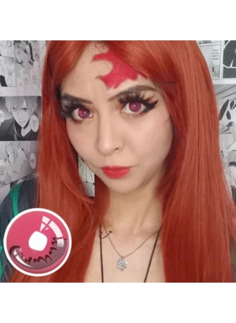 يونيبلينغ عدسات لاصقة ملونة سنوية تانجيرو  قاتل الشياطين للتنكر، عدسات ورديه - Image 5