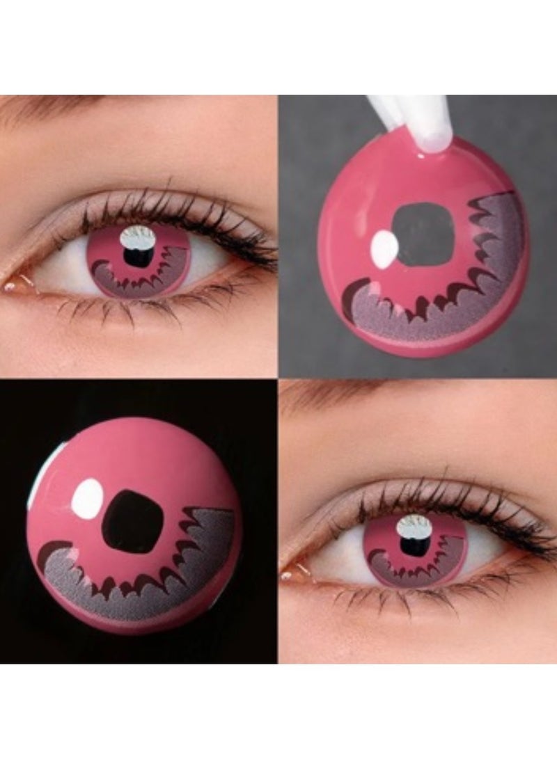 يونيبلينغ عدسات لاصقة ملونة سنوية تانجيرو  قاتل الشياطين للتنكر، عدسات ورديه - Image 3