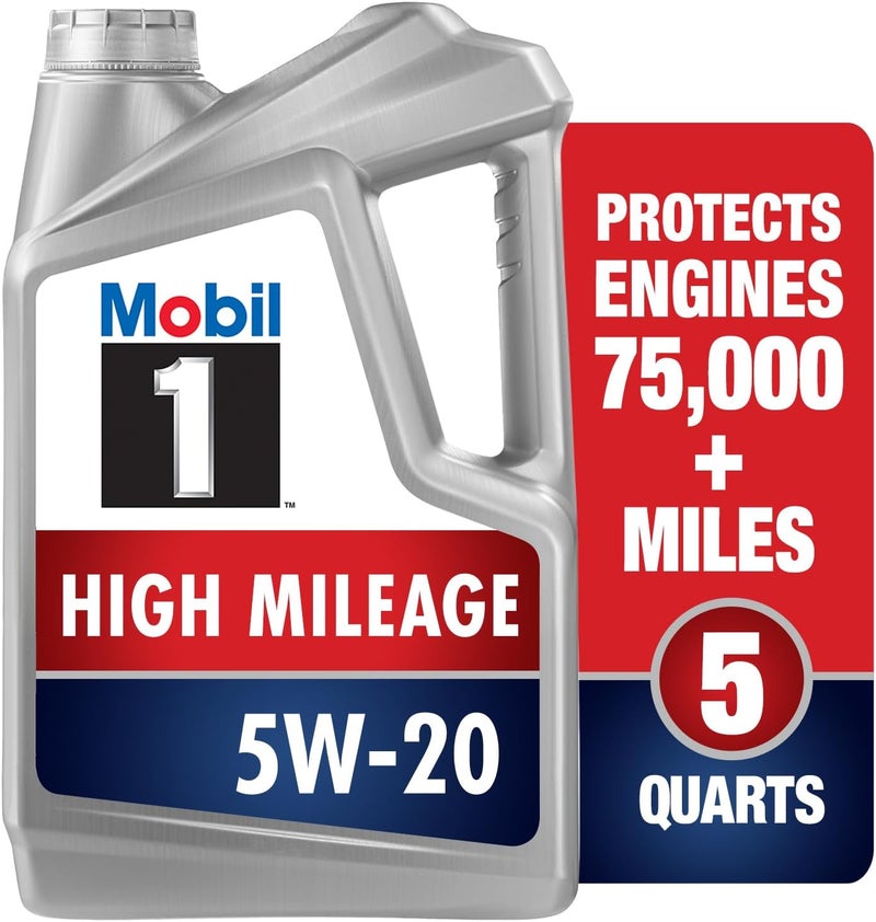 Mobil 1 High Mileage 5W-20 Motor Oil - 5 Quart - Image 1