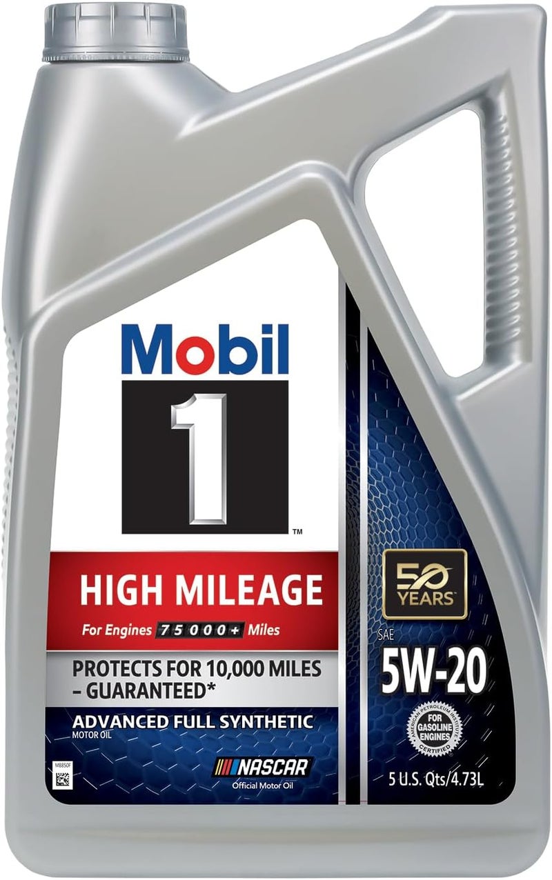 Mobil 1 High Mileage 5W-20 Motor Oil - 5 Quart - Image 2