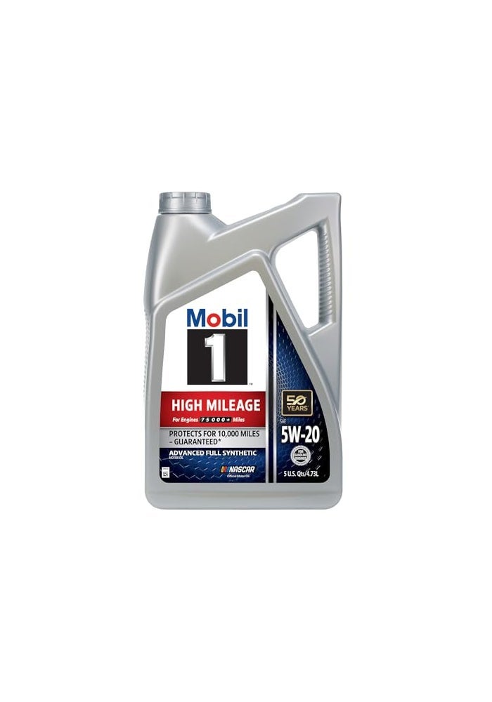Mobil 1 High Mileage Full Synthetic Motor Oil 5W20 5 Quart - Image 4