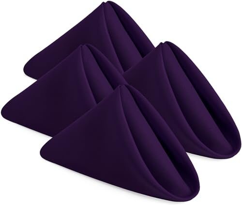 Utopia Home 24 Pack Purple Cloth Napkins 17x17 Inches 100 Polyester Hemmed Edges Washable and Reusable Ideal for Parties Weddings and Dinners