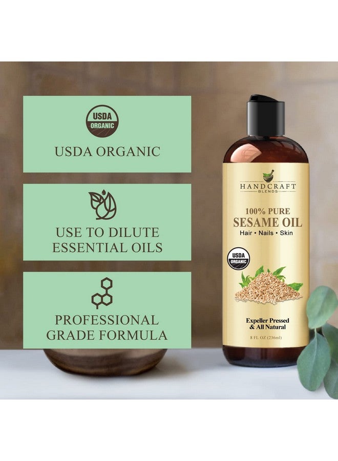 handcraft Blends Organic Sesame Oil - 8 Fl Oz - 100% Pure And Natural - Premium Grade Hair And Body Oil - Carrier Oil - Massage Oil - Expeller-Pressed And Hexane-Free - Image 3