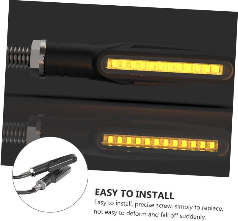 خطط سعر متدرجة MAGICLULU 2 قطعة مؤشرات ضوء إشارة الانعطاف LED للدراجات النارية، أضواء وميض سهلة التركيب، متوافقة مع الدراجات النارية والدراجات الكهربائية، أسود مظهر أنيق ورائع مناسب للمساحات الضيقة - Image 2