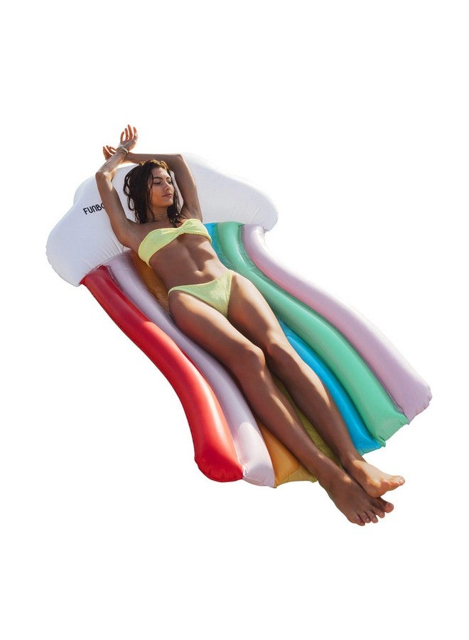 FUNBOY Giant Inflatable Rainbow Lounger Float Luxury Raft For Summer Pool Party And Entertainment - Image 2