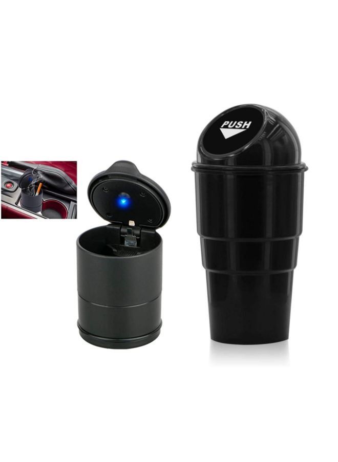 Generic Auto Travel Ash Holder with Blue LED Indicator and Mini Trash Bin for Car - Image 1