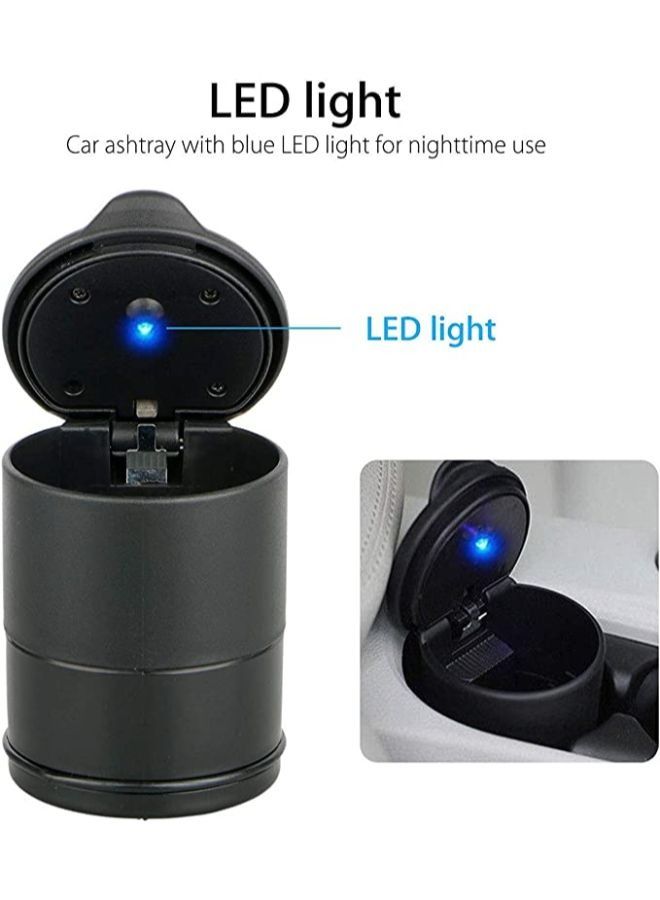 Generic Auto Travel Ash Holder with Blue LED Indicator and Mini Trash Bin for Car - Image 3