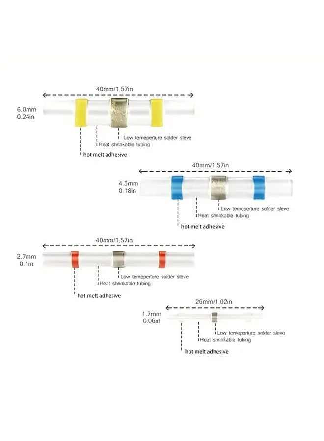 ١٠٠ صندوق من موصلات الوصل الحرارية القابلة للانكماش، محطات أسلاك كهربائية ملحومة ومحكمة - Image 5