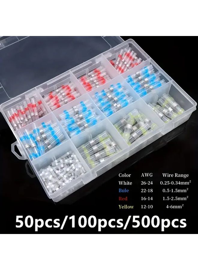 ١٠٠ صندوق من موصلات الوصل الحرارية القابلة للانكماش، محطات أسلاك كهربائية ملحومة ومحكمة - Image 2