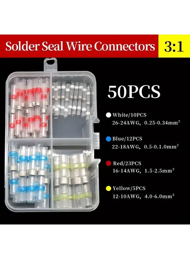 ١٠٠ صندوق من موصلات الوصل الحرارية القابلة للانكماش، محطات أسلاك كهربائية ملحومة ومحكمة - Image 4