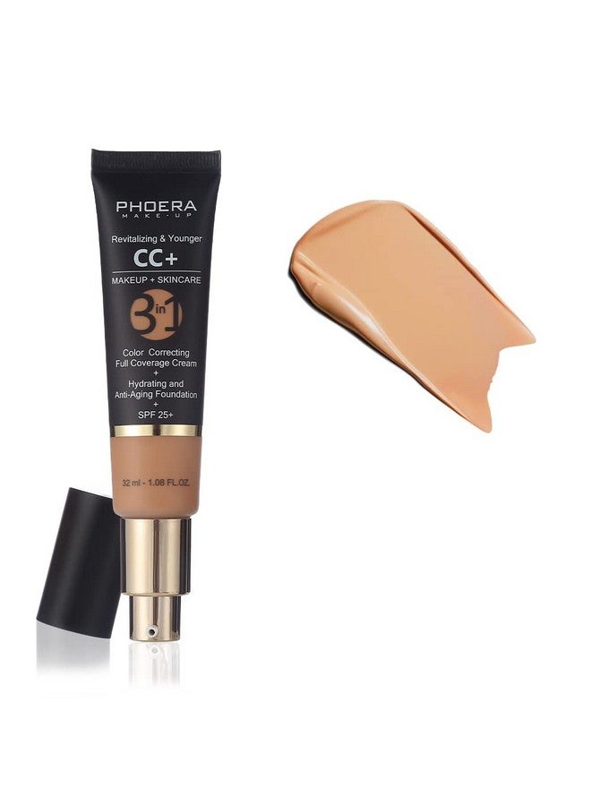 Antiaging Color Correcting Full Coverage Cream Foundation Spf 25+ Revitalizing & Younger Infused Concealer With Vitamins For Dark Circles Acne Scars Wrinkles & Redness. (140 Buff Beige)