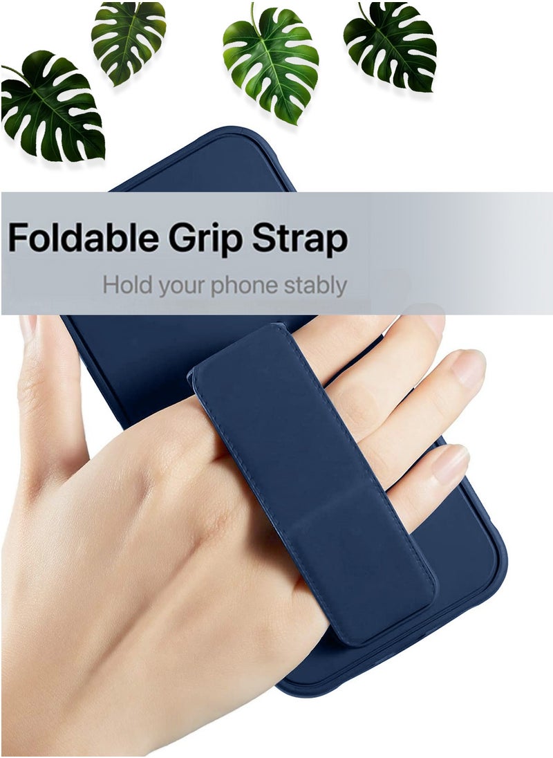 Wtech Hand Grip Foldable Magnetic Kickstand Wrist Strap Finger Grip With Built-In Iron Case Cover For Huawei Pura 70 Pro / Pura 70 Pro+ / Pura 70 Pro Plus 5G 2024 Navy Blue  - Image 2