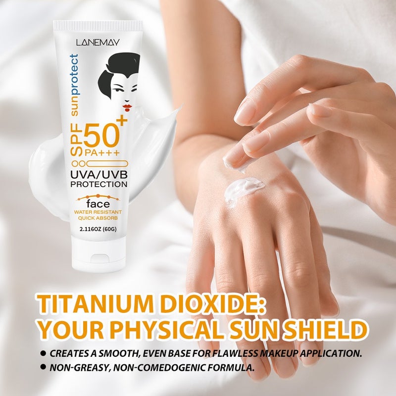 LANEMAY Facial Protective Cream 60g SPF50+ PA++++ Waterproof, Fast Absorbing, High-Protection Cream - Image 3