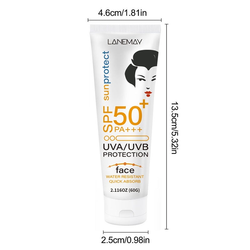 LANEMAY Facial Protective Cream 60g SPF50+ PA++++ Waterproof, Fast Absorbing, High-Protection Cream - Image 5