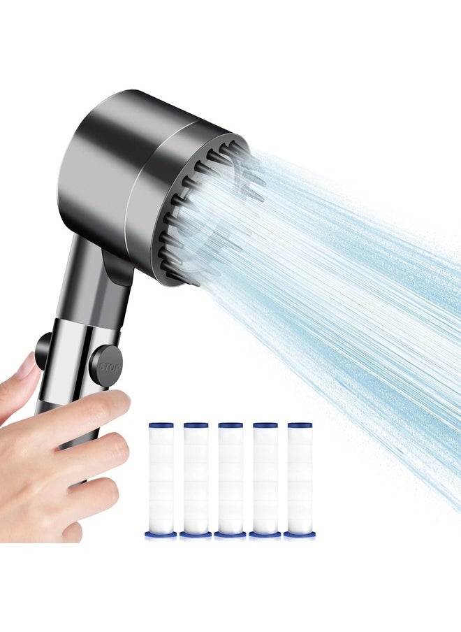AWALOR - Shower Head, Shower Head Anti-limescale Shower Head with Filter High Pressure Shower Head Shower Head with Stop Button Water Saving Shower Head with 3+1 Modes 5 Filters. - Image 1